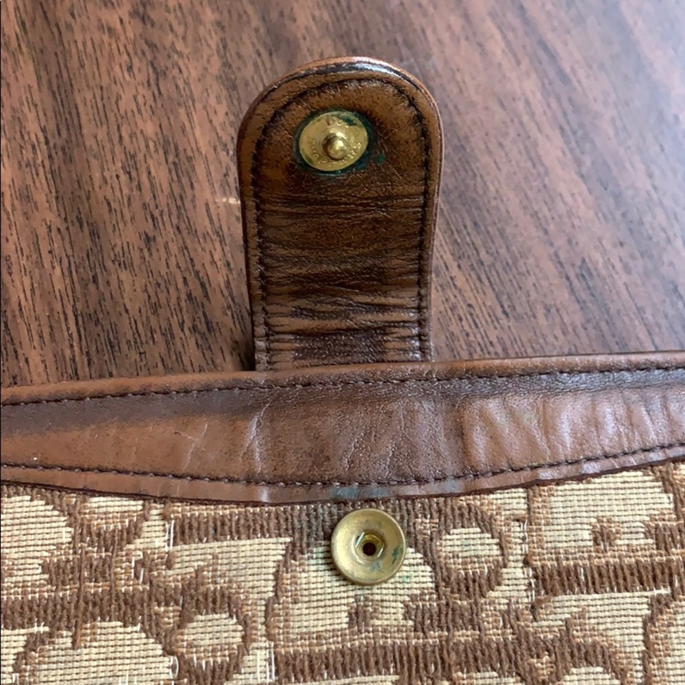 Vintage Dior Brown Leather Checkbook Gem